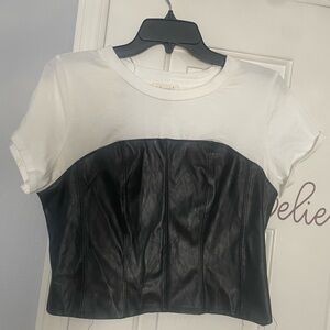 Meraki Monochrome Top 65% Polyurethane Leather Size XL